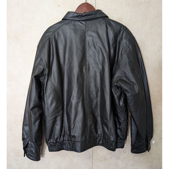 Expressions Contemporary Jacket Men's L Black Leather Lined Moto Biker Vintage - Picture 3 of 14